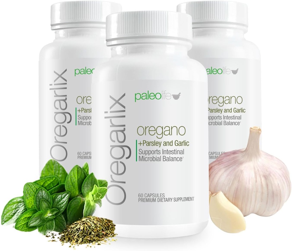 Premium Oregarlix. Gut Health Supplement. Microbial Balance with Premium Prebiotics - Pomoc Keep Good Bacteria Zdrowe i Rosnące - 100% Natural (3- Pack)