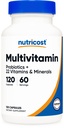 Nutricost Multivitamin z probiotykami 120 Kapsułki wegetariańskie - pakowane z witamin i minerałów