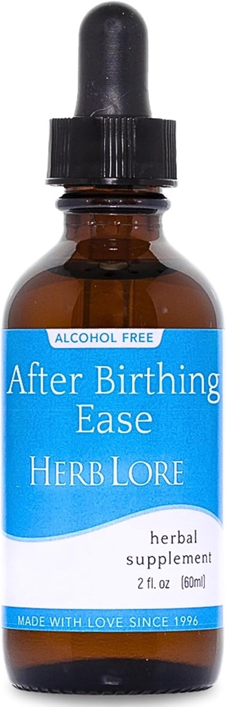 Herb Lore After Birthing Ease Tincture - Poppartum Drops for After Birth Cramping & Contractions with Cramp Bark, Blue Cohosh & Motherwort (2 fl oz)