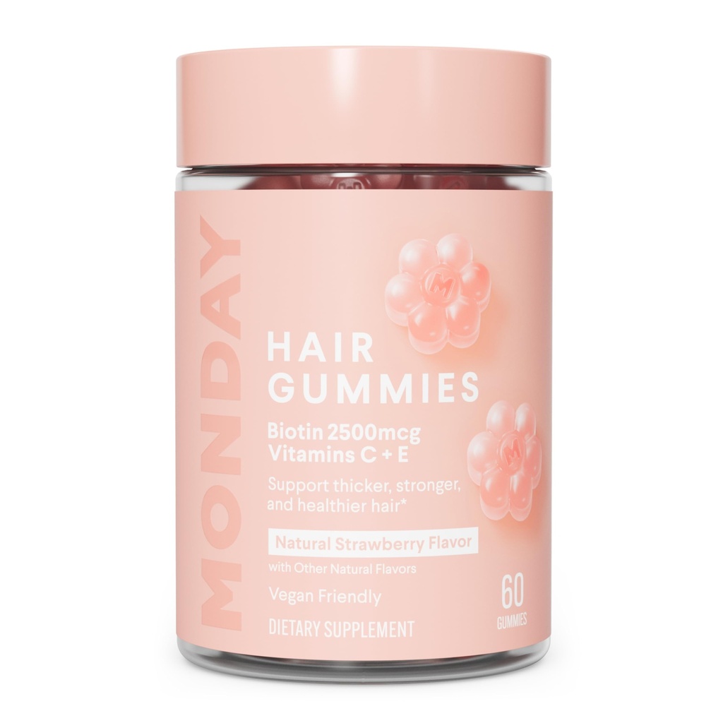 Miesiąc Włosy HAIRCARE z 2500 µg Biotin, Witamina C & Vitiman E dla grubszych, silniejsze i zdrowsze włosy 60ct