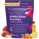 Melatonina Free Natural Sleep Assistance Gummies dla dorosłych 124; NO Melatonin Assistance 124; Ziołowy Jujube & Rumianek, Lemon Balm - Deep Sleep Supplement & Relaxation for zzz, 45 Vegan Gummies (45 Gummies (1 opakowanie))