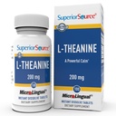 Superior Source L- Theanine 200 mg - Suplement do Zdrowia Mózgu dla dorosłych - Suplement Formuła pomaga lepiej spać i energii dziennej - Wspiera koncentrację naturalnie - 100 Instant Disolve Tablets