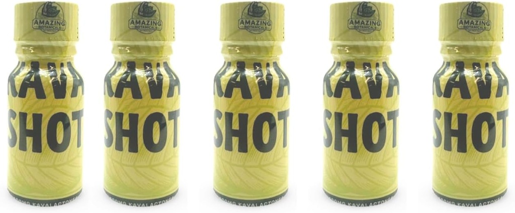 Niesamowite botaniki KAVA Strzał - 500mg Kavalactones - Oryginalny Flavor - Suplement diety - 5 Hrabia - 10ml