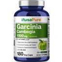 NusaPure Garcinia Cambogia 180 Veggie kapsułki 1500mg (Vegetarian, Non-GMO, Vegan)