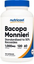 Nutricost Bacopa Monnieri 1 000 mg, 120 Kapsułek (60 Servings) - Non-GMO, Gluten Free i Vegetarian Friendly