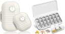 Travel Pill Organizer, 7 Day & Pill Organizer 3 razy dziennie, 7 Day Pill Box - Globals Cotygodniowy Pill Organizator Pill Container Dispenser Case for Vitamina Fish Oil Supplement