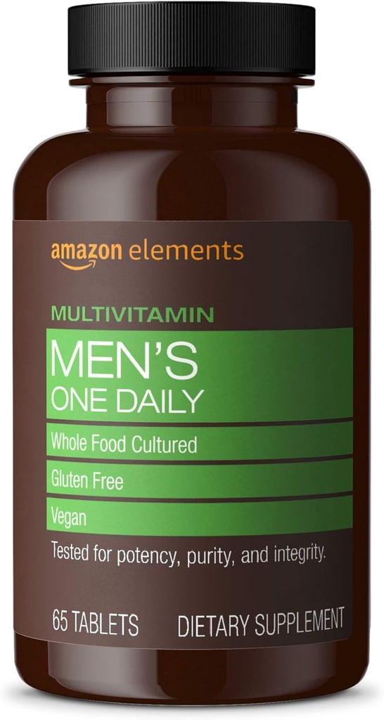 Elementy męskie One Daily Multivitamin, 62% Whole Food Cultured, Wegan, 65 Tabletki, 2 miesięczne dostawy (Opakowanie może się różnić)
