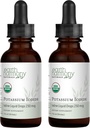 USDA Organic Potasu Iodide 250 µg Płynny suplement 2- Pack (1-rok dostaw) - Wspiera Thyroid Gland i pomaga ekspozycji i niski poziom jodu - Więcej Biodostępny niż tabletki, Pigułki - 1 Fl Oz