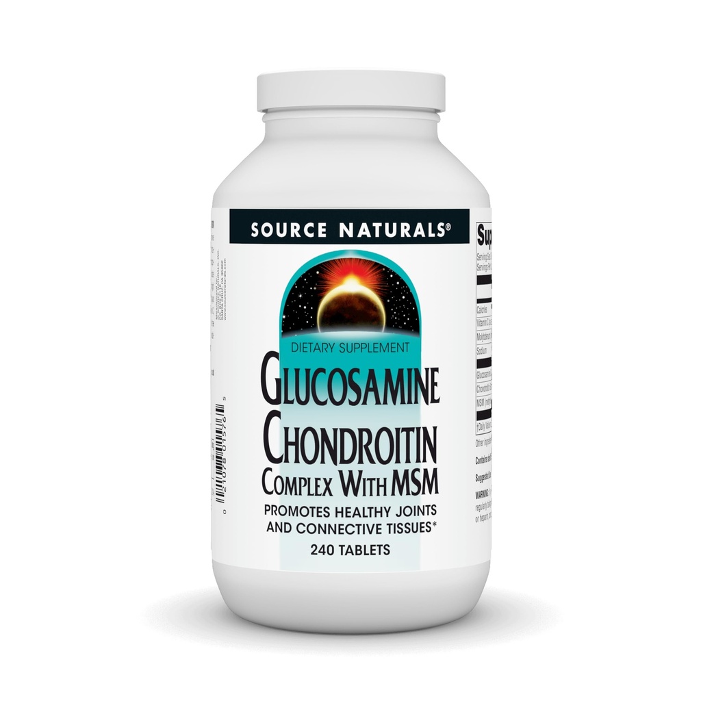 Źródło Naturals Glucozamine Chondroitin Complex with MSM, Promotes Healthy Joints and Connective Tospressions * - 240 Tablets