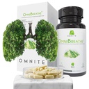 OMNIBREATHE Wellness suplement Lung, rzucić pomoc dla palących przestać palić, płuc detox dla palaczy, z Mullein Leaf Extract for Lungs Clear Mucus, 60 kapsułki Veg