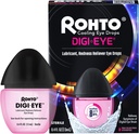 Rohto Digi- Eye Digital Oye Strain Eye Drops, chłodzenie Oko Strain Relief od Digital Eye Strein Objawy, Długotrwałe-Trwanie, Kojąca Ulga Eye, Oko Drops dla Czerwony, Zmęczone Oczy 0.4 fl Oz Butelka (Opakowanie 2)