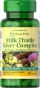 Puritan Pride Milk Thistle Liver Complex, Pomaga zdrowe czynności wątroby, 90 Hrabia, Biały