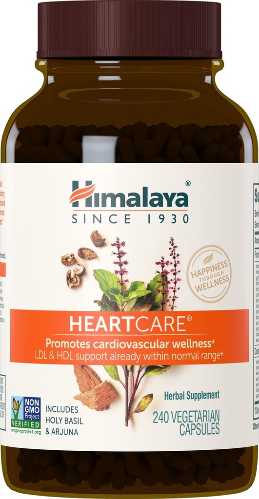 Himalaja HeartCare, Cholesterol & Suplementy ciśnienia krwi dla układu sercowo-naczyniowego Wellness i Heart Health, 720mg, 240 kapsułki, 2 miesięczne dostawy