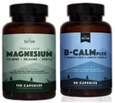Naturalny Rhythm Calm Bundle - Triple Calm Magnezu 150mg, 120 Kapsułek + B- CALMplex, Unikalny Mieszanka Witaminy B, 90 Kapsułek