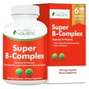 Witamina B Complex - 8 Super B Complex Witaminy z Choliną i Inozytolem, Witaminy B1, B2, B3, B5, B6, B8, B9 i B12 - B100 Complex - 180 Kapsułki wegańskie - 6 Miesiące Dostawy - Made in The USA