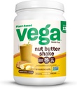 Masło Vega Nut Shake, Masło orzechowe i banana - Wegański proszek białkowy, 20 g białka, prawdziwe składniki żywności, Nie dodawany cukier, 1,39 funtów