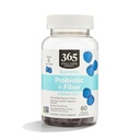 365 by Whole Foods Market, Probiotic + Fiber Gummies 2 Billion CFU, Natural Blue Malina Flavor, 60