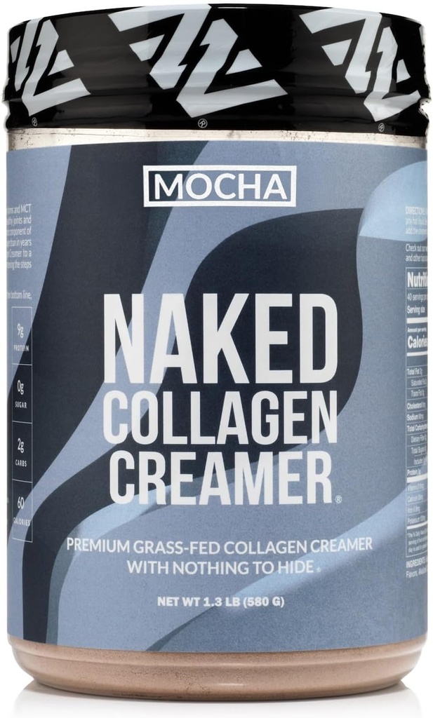 Nagi Kolagen Mocha Coffee Creamer - Kolagen Creamer For Coffee - Darmowy, Gluten- Free GMO- Wsparcie włosów, skóry i paznokci - 40 Służenie
