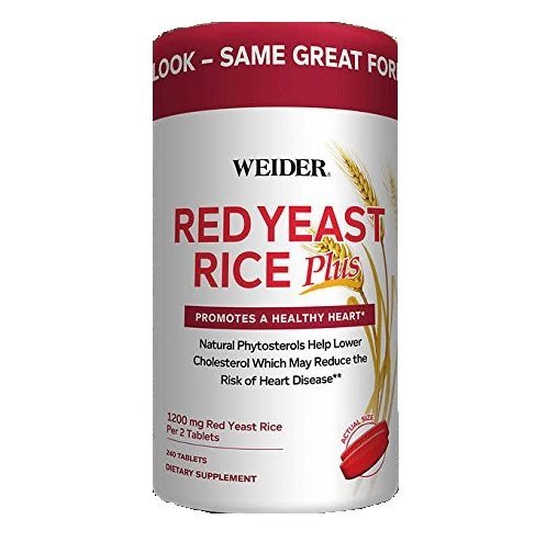 Weider Red Yeast Rice Plus z fitosterolami 1200 mg na 2 tabletki - 240 tabletek