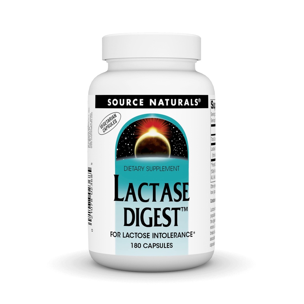 Źródło Naturals Lactase Digest, dla Laktozy Nietolerancja * - 180 Kapsułki