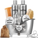 Mens prezenty, Sandalwood Beard Grooming Kit, Mens Grooming Kit dla chłopaka taty, On, 11pc Beard Straightener dla mężczyzn Brody opieki, Beard Growth and Trimming Gift, Beard Wash wzrostu oleju i więcej