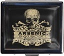 7 Dni Chromowany Shiny Silver Pill Organizator z lusterkiem Wewnątrz ma 8 Oddzielne Komory Prostokąt 7 Dni Pill Box Pill Case (Vintage Arsenic Skull Poison)