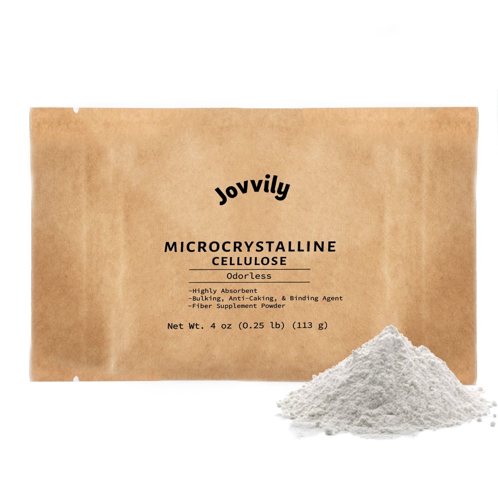 Celuloza mikrokrystaliczna Proszek - 4 oz - Suplement do włókien - Środek wiążący - Wysoko wchłaniany