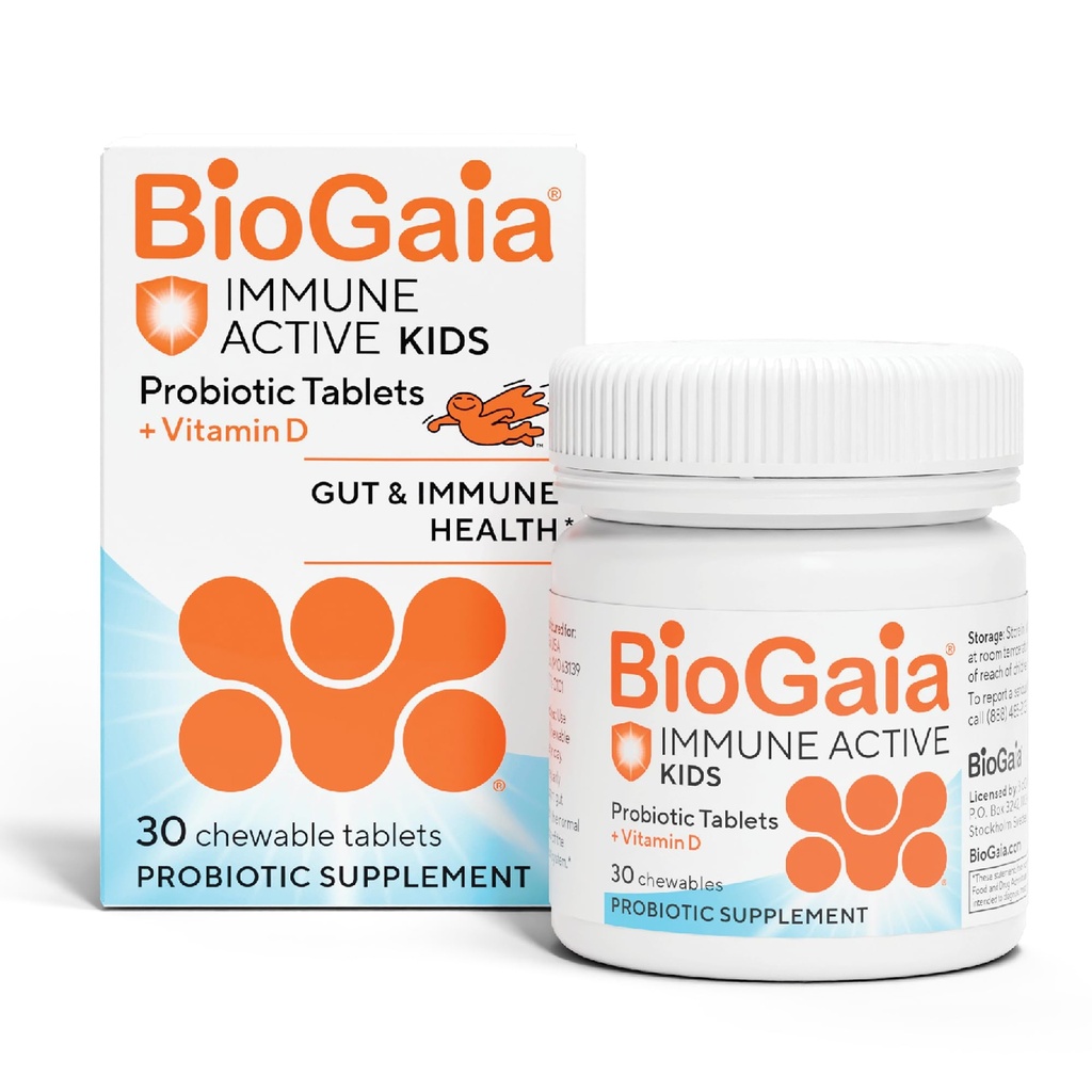 Biogaia immunologiczne aktywne dzieci 124; Probiotyk + witamina D 124; do żywienia i immunologicznego zdrowia 124; Wieki 3 + 124; Allergen, Dairy, Soy & Gluten wolne 124; Zaufane przez pediatrów 124; 30 Day Supply 124; Pomarańczowy aromat Chewable