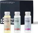 Suplement Variety Pack z zaawansowaną technologią nanonaukową, 12 Pack, Stress Calming Relax Drink, Sen Aid Drink, Nootropowy Suplement Mózgu Focus Drink, 2 Oz Shot