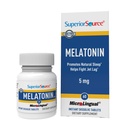 Superior Source Melatonin 5 mg - Healthy Sleep Supplement Supplement for Adult - Formuła melatoniny z rumiankami i rumiankami Relaxation & Resteful Sleep - 60 Podjęzykowe tabletki rozpuszczające