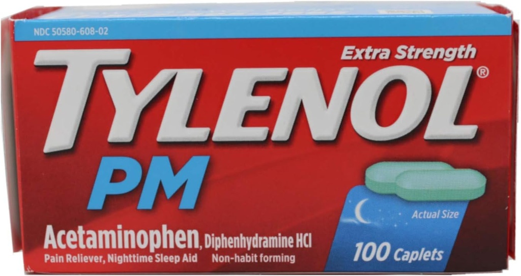 TYLENOL PM dodatkowy ból siły Reliever / Nighttime Sleep Aid Cappets 100 ea