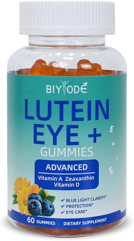 Luteina Gummies: Wsparcie dla zdrowia oczu Luteina Vitamin Zeaksantyna Suplementy dla dorosłych Vision Care and Macular Support 60 Gummies 30 Day Supply