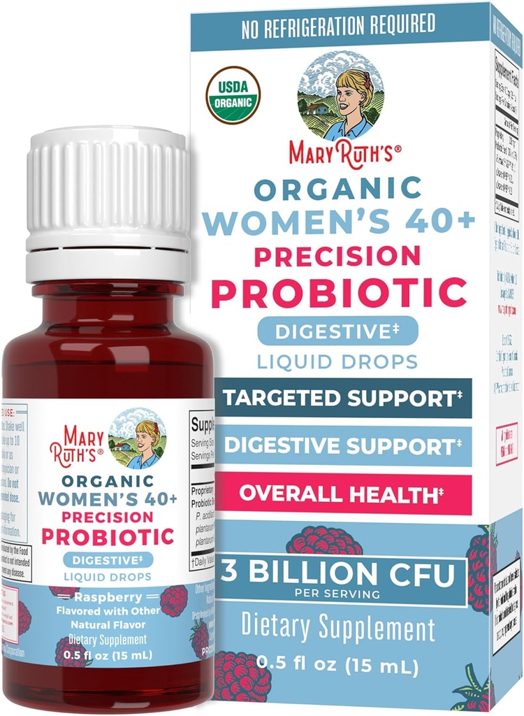 MaryRuth Organics USDA Organic 40 Kobiet Probiotyczne krople płynne 124; Probiotyki dla zdrowia trawiennego 124; Stressorelated GI Issues 124; Sporadyczne ulgi gazowe dla dorosłych 124; Wegan 124; Dairy Free 124; 30 Służenie