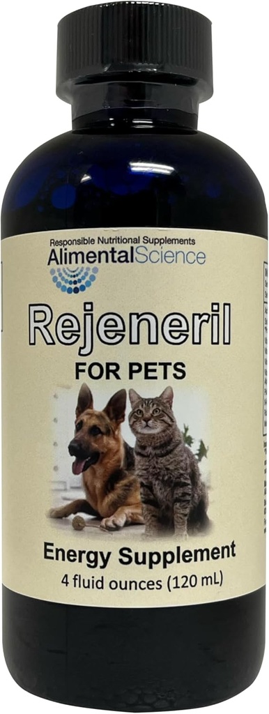 Rejeneril- FP 4oz do 240 Servings Natural Relieve Fatigue in Pets Zwiększ energię Normalne Apetite Immunous Support Dog Cat & Pet Formulacja Przeciwutleniacz Witamina Suplement mineralny długowieczność Witalność