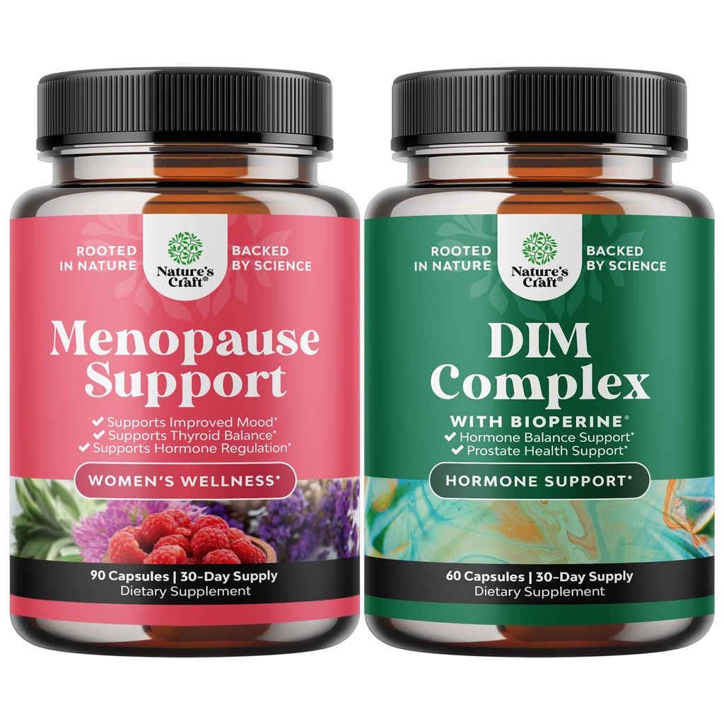 Paleta całkowitej suplementu menopauzy - Hot Flashs Relief - Dong Quai Vitex Chaste Berry i Black Cohosh i Pure DIM z Bioperine - Diindolylometan Testosteron Complex z Broccoli Florets