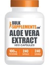 BulkSupplements.com Aloe Vera Capsules - Aloe Vera Extract, Aloe Vera Supplement - Herbal Supplement, Gluten Free, 1 Capsule per Serving, 240 Veg Capsules (Opakowanie po 1)