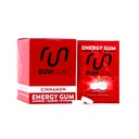 Run GUM Cynamon Energy Gum 50mg Kofeina Tauryna & B- witaminy na kawałek, 24 kawałki (Opakowanie 12), 2 kawałki = 1 kawa lub napój energetyczny, Bez cukru, Zero Calorie