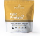 Prosięta Żywe Epickie Białko, Białko roślinne i Superfoods Proszek, Vanilla Lucuma Proszek Pigment 124; 20 Grams Organic Protein Powder, Wegan, Non Dairy, Non-GMO, Gluten Free, niski cukier (5 Funt, 60 Służenie)