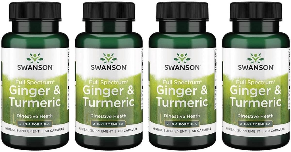 Swanson Full Spectrum Ginger & Turmeric 60 kapsułki 4 opakowania