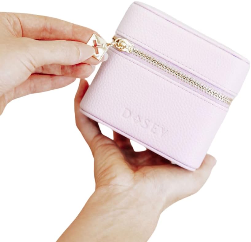Dosey 14 Day Pill Organizer Case (Lilac) - Luxury Personal Pill Travel Case for Pills, Medicine & Supplements - AM & PM Pouches, Fits Up to 30 Pills - Come with 14 Free Pill Pouches - Vegan Leather