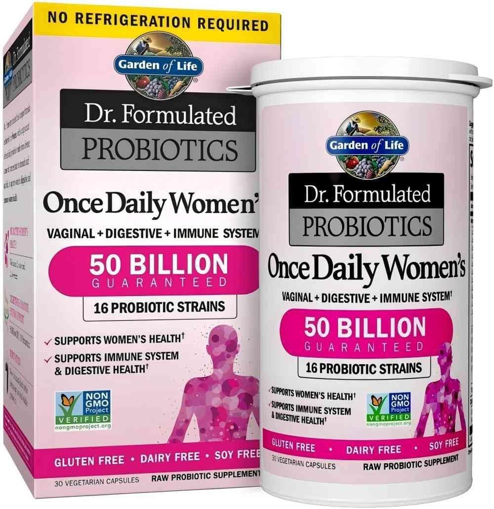 30 Kapsułki raz dziennie Dr. Tworzywa Probiotyki dla kobiet 50 Miliard CFU 16 Probiotyczne Szczepy z Organic Prebiotyki dla Digestive, Vaginal & Immunology Health, Dairy Free. 1 Pack