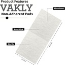 Steryl Non-Adherent 3x8 Gauze Pads - Gruby Non-Stick Ranny opatrunek 3 "x8" Indywidualnie uszczelniane 124; Wysoko Absorbent Prostokąt Bandaż 124; Bezbolesne usuwanie (20)