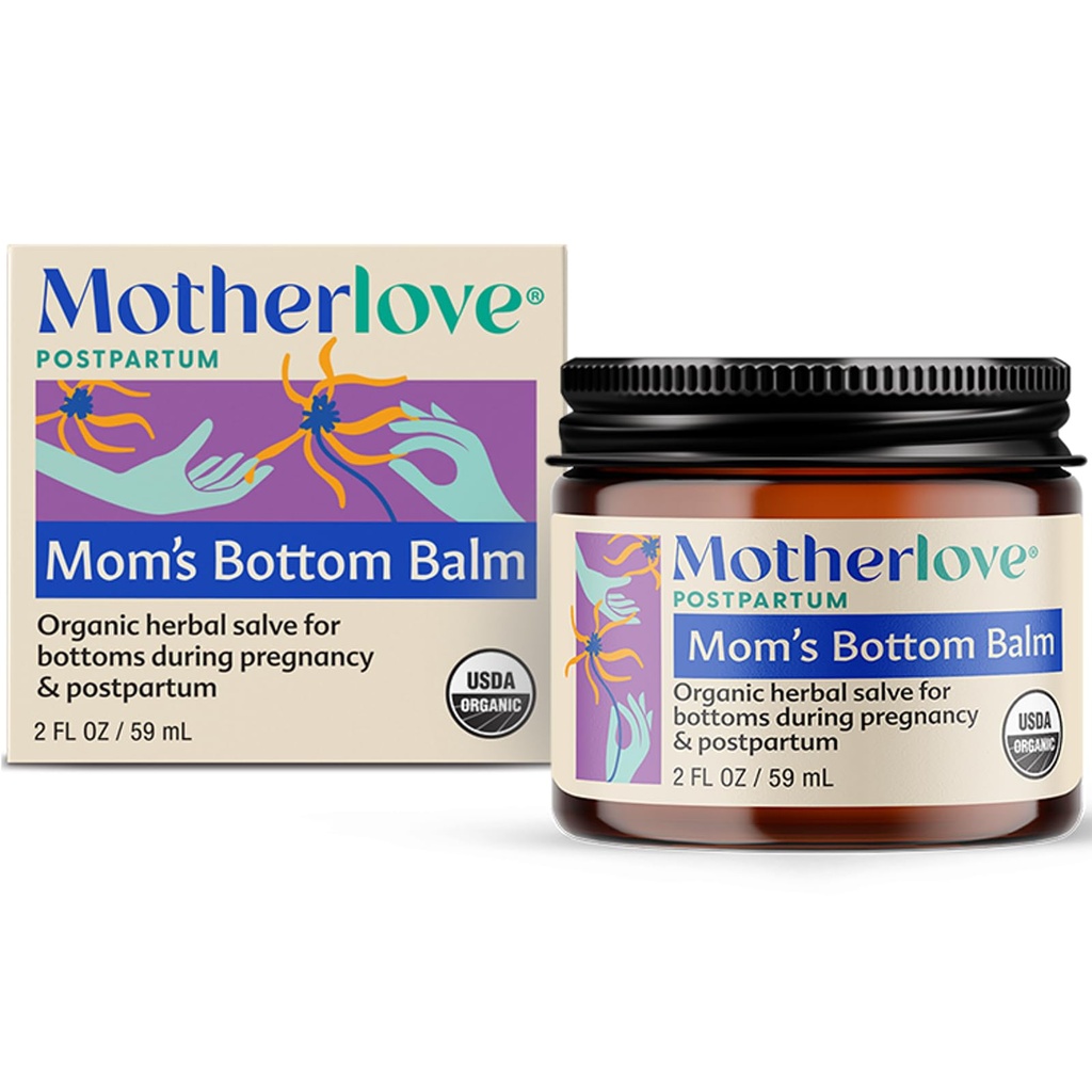 Mamuśka Mama 's Bottom Balm (2 oz) Organic Herbal Salve w / Czarownica Hazel for Bottoms Podczas ciąży & Postpartum - Non-GMO Maść