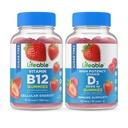 Żywy cukier Witamina B12 + Witamina D 5000 IU, Gummies Bundle - Great Desting, Suplement witaminy, Gluten Free, GMO Free, Gummy do żucia