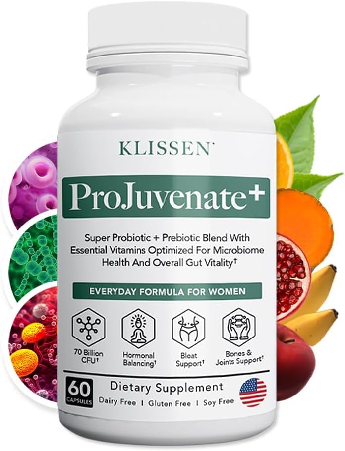 ProJuvenate + Probiotyczne Zarządzanie Wagą dla Kobiet, Wspiera Gut & Zdrowie trawienne, Pomaga Okazjonalnie Bloating, Zdrowy Metabolizm & Wsparcie immunologiczne, 70 Miliard CFU & Prebiotyki (60 Count)