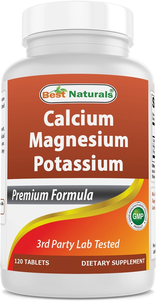 Najlepsze naturalne Wapnia Magnezu Potas - 120 Tabletki - Non-GMO & Gluten Free