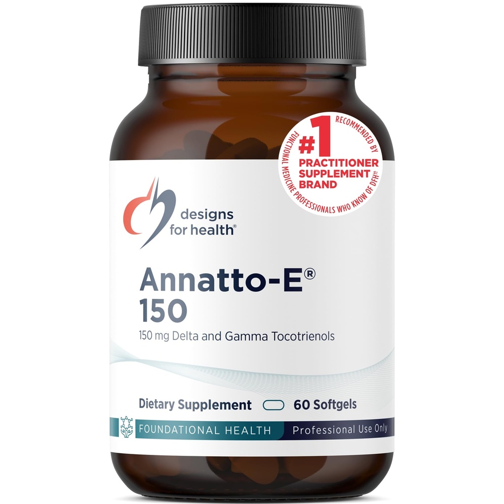 Designs for Health Annatto- E 150mg Tocotrienols - DeltaGold witaminy E Complex Supplement with Delta + Gamma Tocotrienols - cardioviral, Healthy Aging + Antioksydant Support - Non-GMO (60 Softgels)