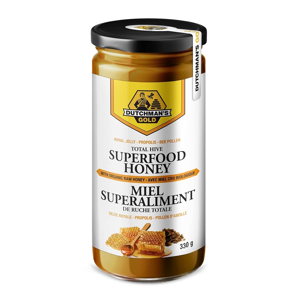 Total Hive Superfood Honey - z surowym miodem, Royal Jelly, Propolis, Bee Pollen, Ginseng