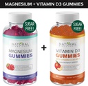 Gummie magnezowe wolne od cukru (60 Gummies) i Gummies witaminy D wolne od cukru (60 Gummies) - Immune Support & Calming Value Bundle, Żelatyna-Free, Gluten- Free, Wegan, Wszystkie naturalne, GMO- Free, Kosher