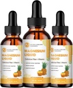 (3 opakowania) Magnezu Glicynian krople płynne, Wysoka absorpcja Magnezu Płyn z bromelainą, Witamina B6 C D, Suplement magnezu dla dzieci i dorosłych, Night & Muscle Support, Smak ananasowy